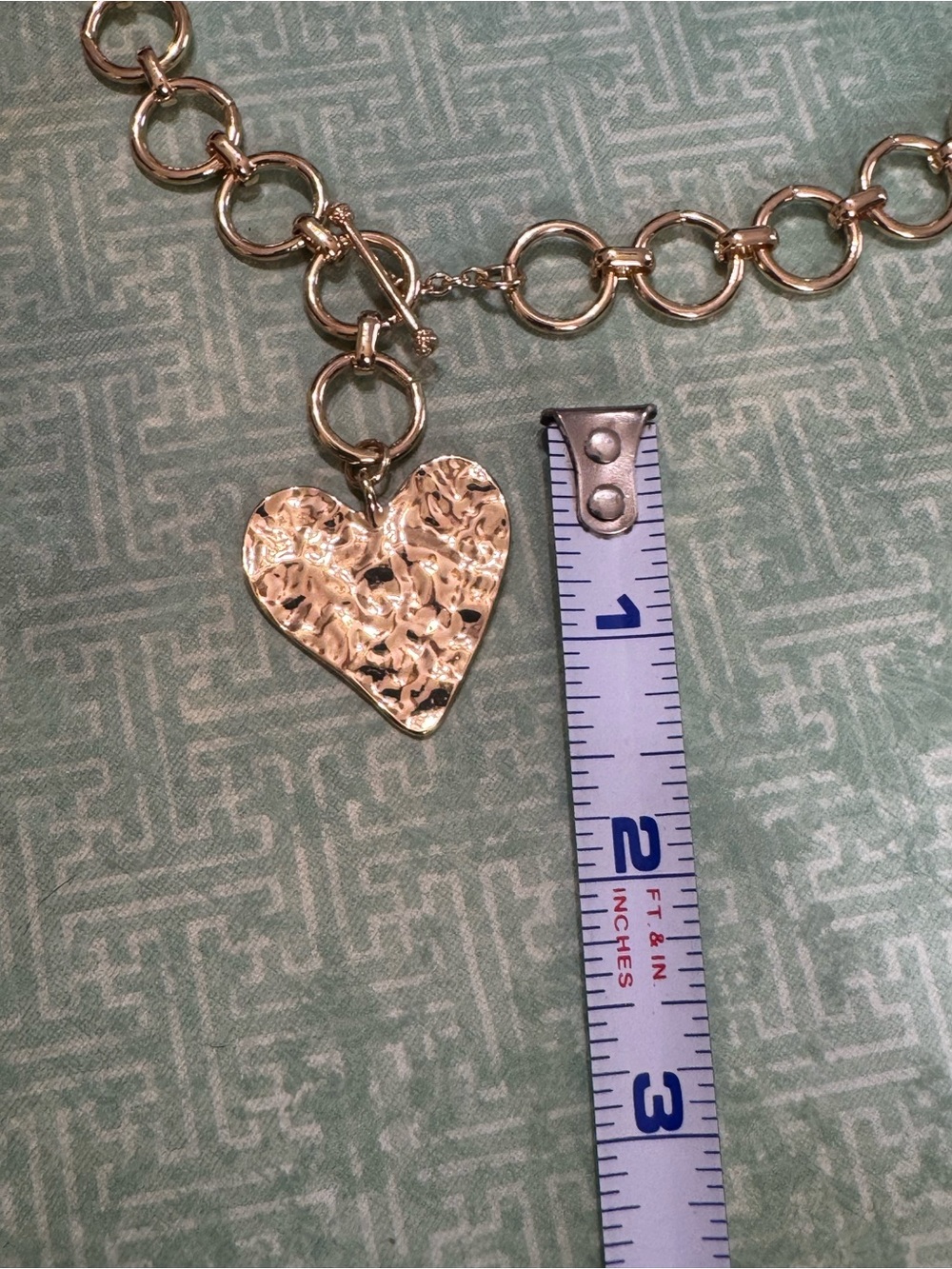 GOLD TONE HEART NECKLACE - Picture 5 of 8